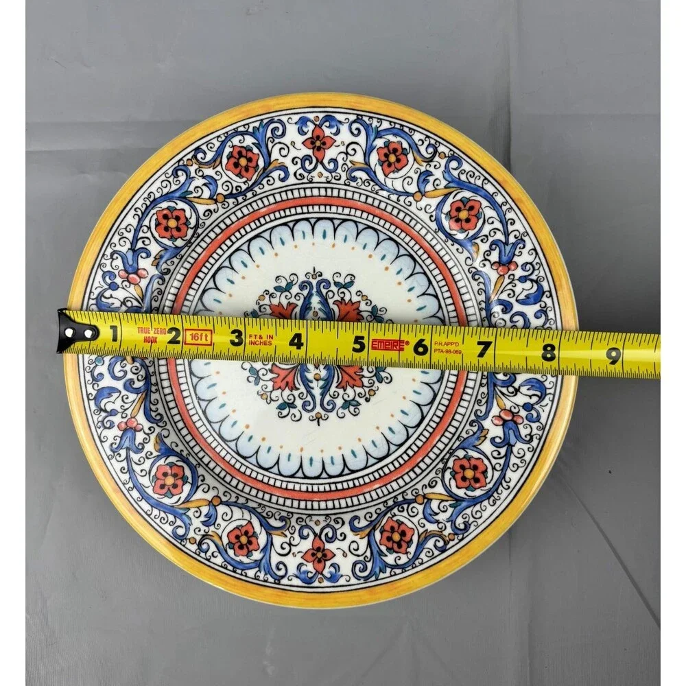 World Market Porto Salad Dessert Plate (set of 4) Mediterranean Floral 8 1/4